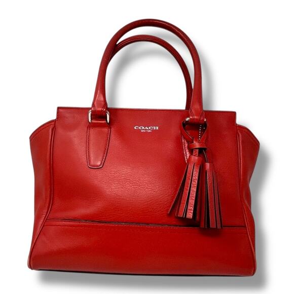Coach Handbags - Coach Madison Red Leather Satchel with Tassel – Style 19891 – Retail  $358